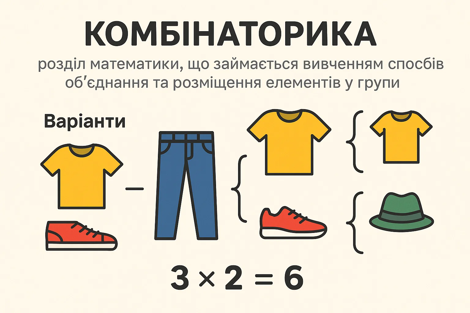 Що таке комбінаторика - визначення та просте пояснення