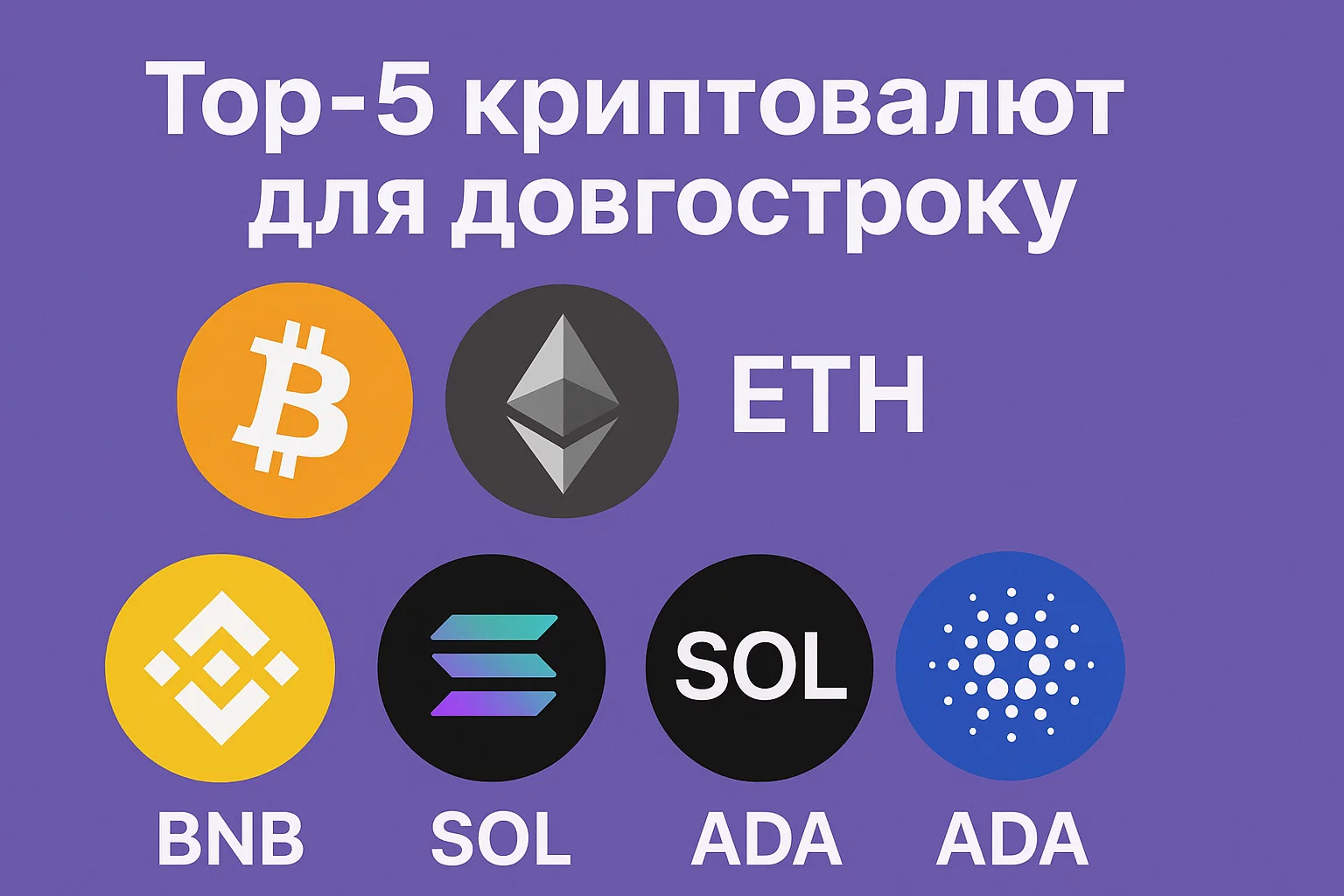 Топ-5 криптовалют для довгостроку: думки аналітиків і ризики