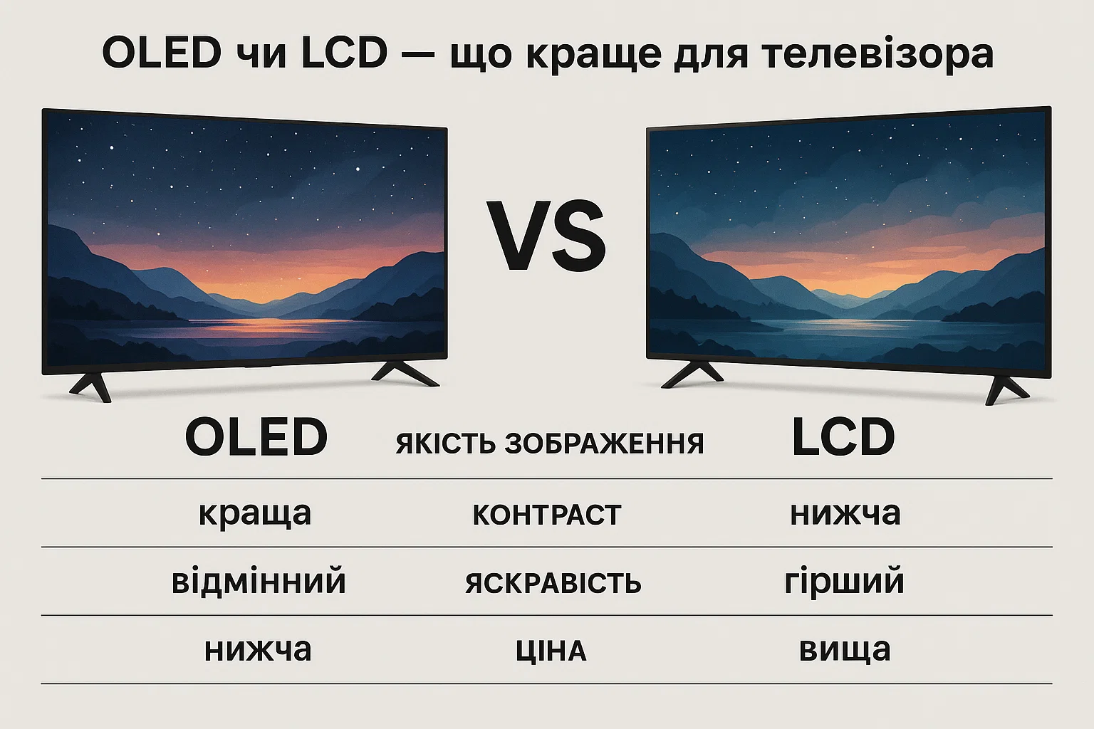OLED чи LCD — що краще для телевізора 4К