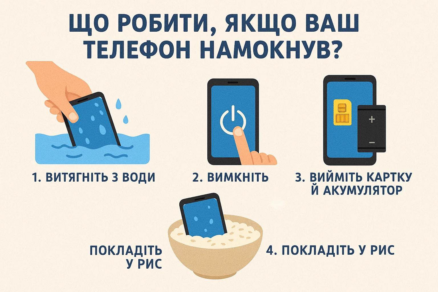 Що робити, якщо ваш телефон намокнув? Практичні поради