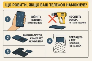 Що робити, якщо ваш телефон намокнув? Практичні поради
