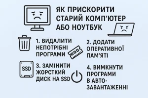 Як прискорити старий комп’ютер або ноутбук