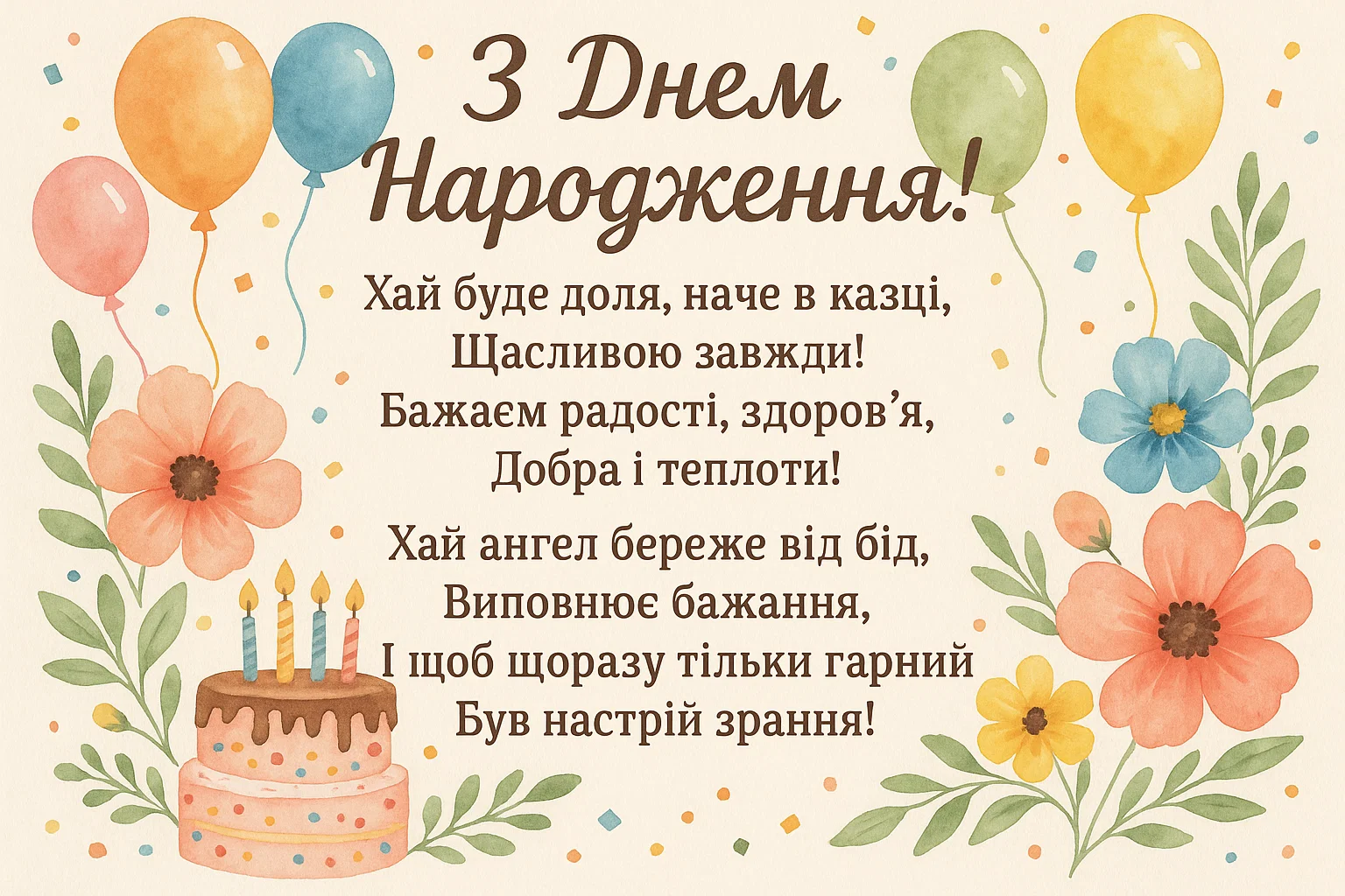 Найкращі привітання з днем народження