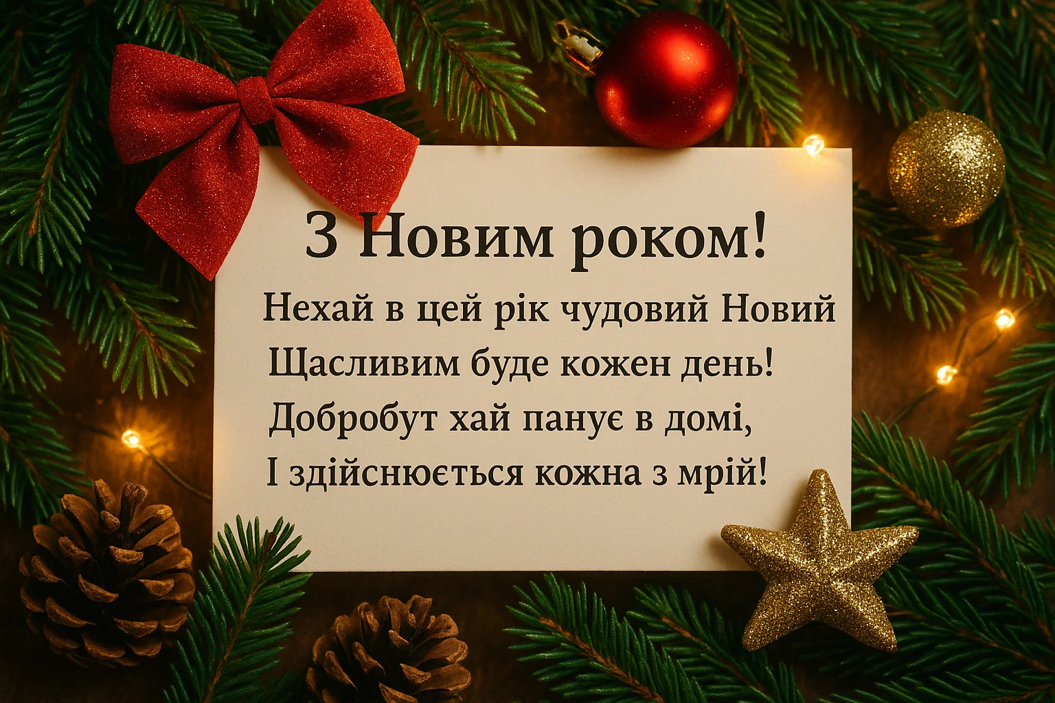 Привітання з Новим роком у віршах та картинках — красиві побажання