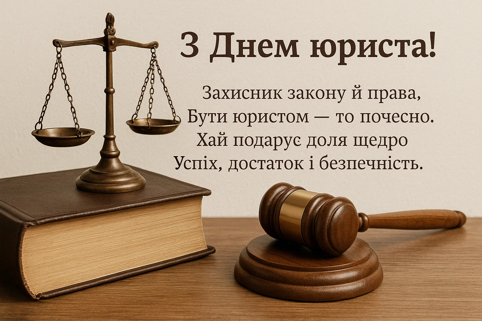 Привітання з Днем юриста у віршах та прозі — гарні побажання