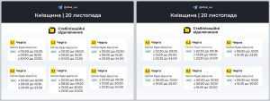 Відключення електроенергії 20 листопада