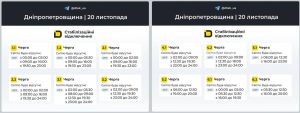 Відключення електроенергії 20 листопада
